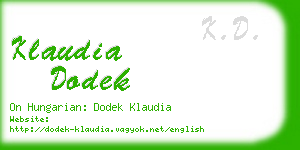 klaudia dodek business card